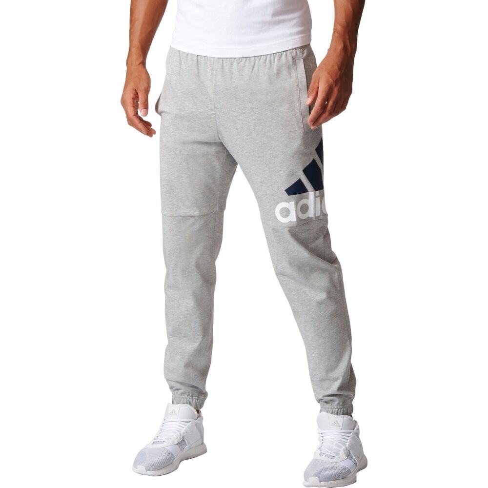 Adidas Essentials Tapered Jersey Sweatpants Joggers Mens Large Gray Sports Gym